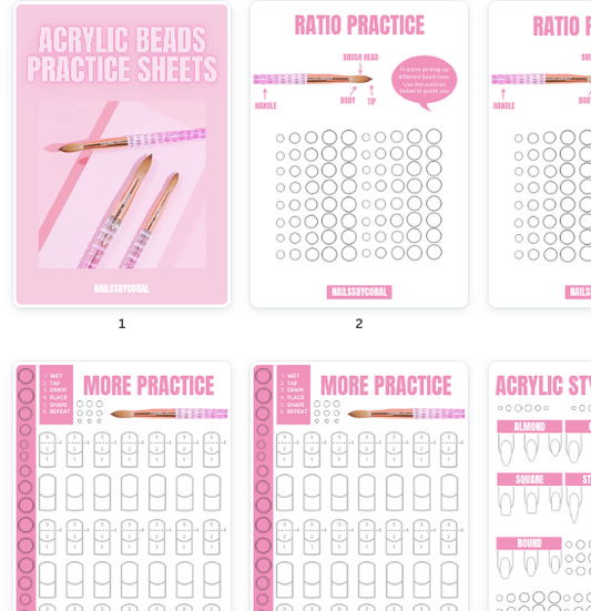 Acrylic Beads Ratio Practice Sheets (pdf dwnld)