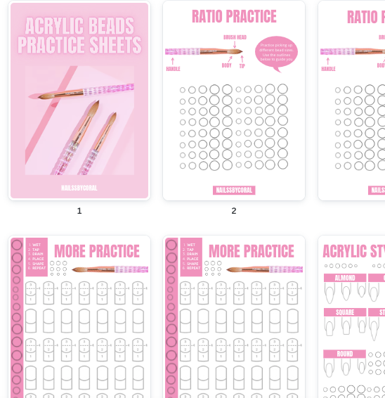 Acrylic Beads Ratio Practice Sheets